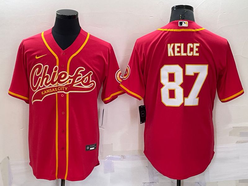 Men Kansas City Chiefs #87 Kelce Red 2022 Nike Co branded NFL Jersey->kansas city chiefs->NFL Jersey